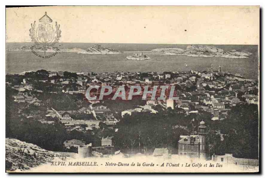 CPA Marseille Notre Dame de la Garde a l'Ouest le Golde et les Iles 