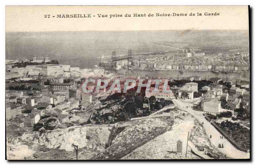 CPA Marseille vue prise du Haut de Notre Dame de la Garde