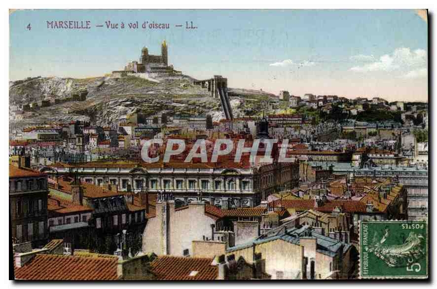 CPA Marseille vue a Vol d'Oiseau 