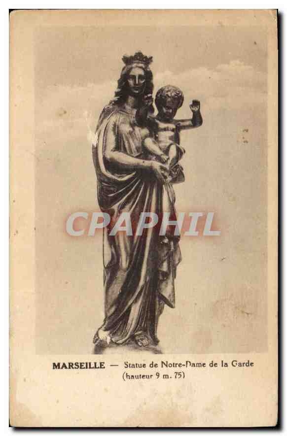 CPA Marseille Statue de Notre Dame de la garde 