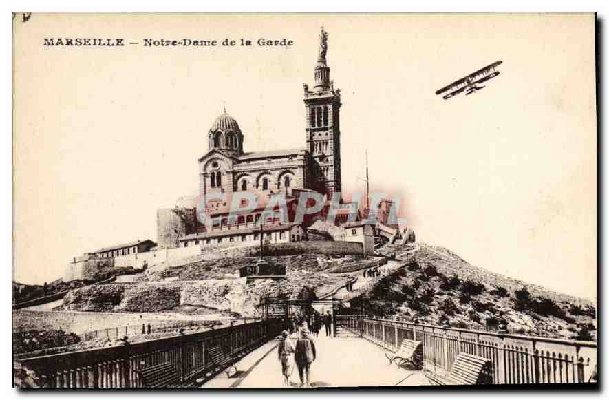 CPA Marseille Notre Dame de la Garde Avion Aviation