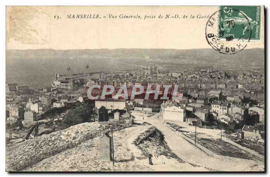 CPA Marseille vue generale prise de N D de la Garde 