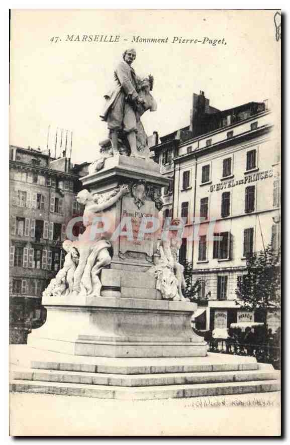 CPA Marseille Monument Pierre Puget 