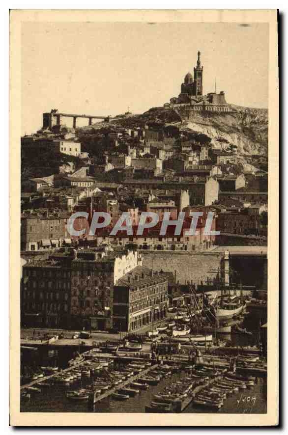 CPA Marseille N D de la Garde vue du vieux Port