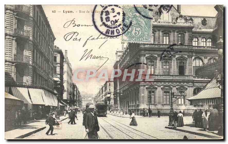 CPA Lyon rue de la Republique 
