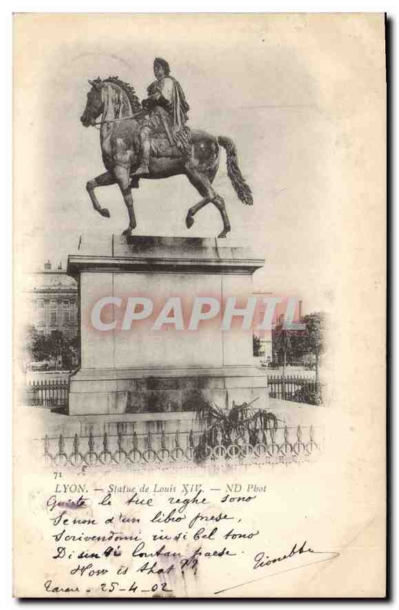 CPA Lyon statue de Louis XIV 
