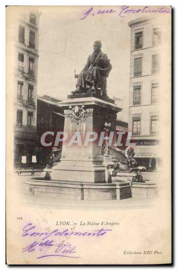 CPA Lyon La Statue d'Ampere 