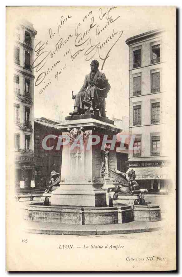 CPA Lyon La Statue d'Ampere 