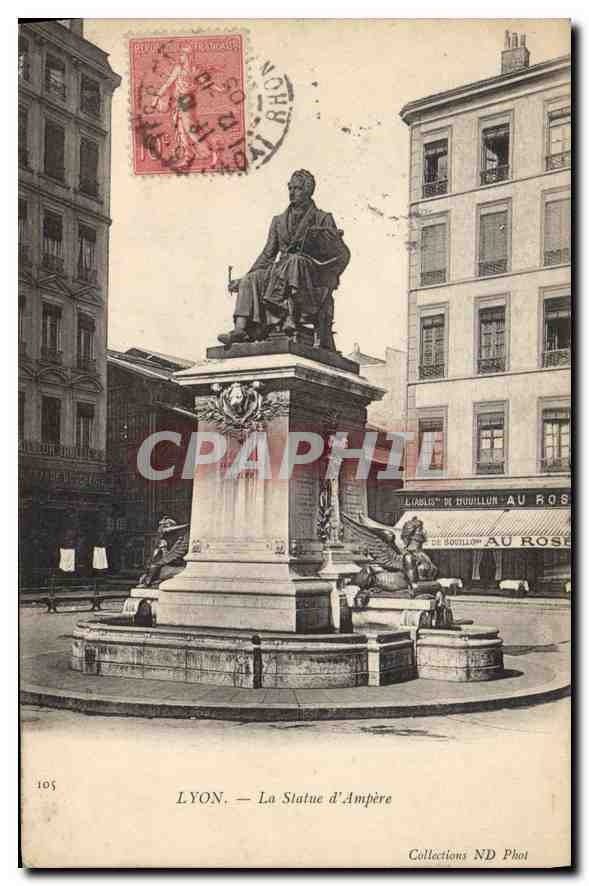 CPA Lyon La Statue d'Ampere 