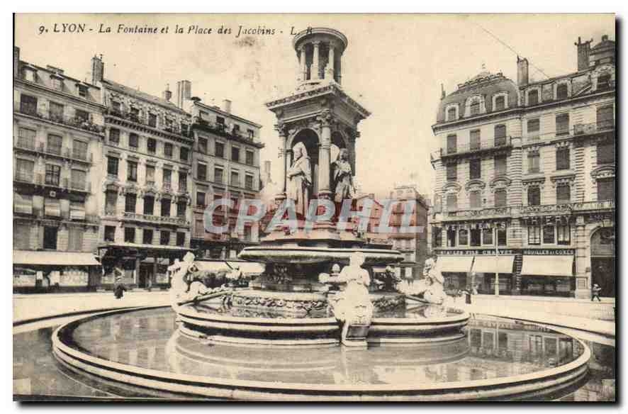 CPA Lyon Fontaine et la Place des Jacobins 