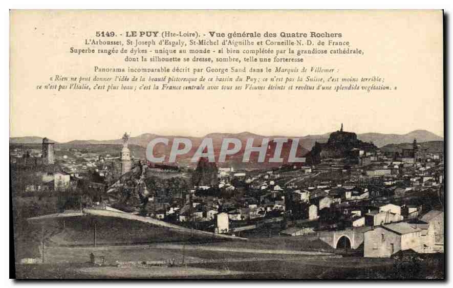 CPA Le Puy Hte Loire Vue generale des Quatre Rochers