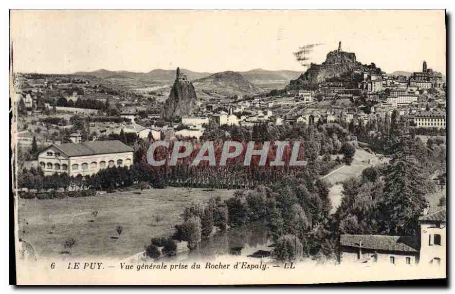 CPA Le Puy Vue generale prise du Rocher d'Espaly