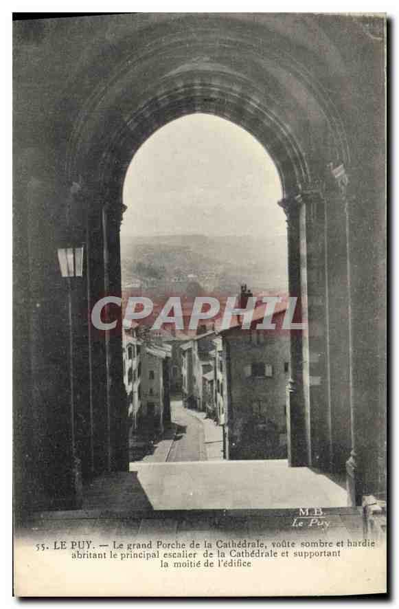 CPA Le Puy Le grand Porche de la Cathedrale 