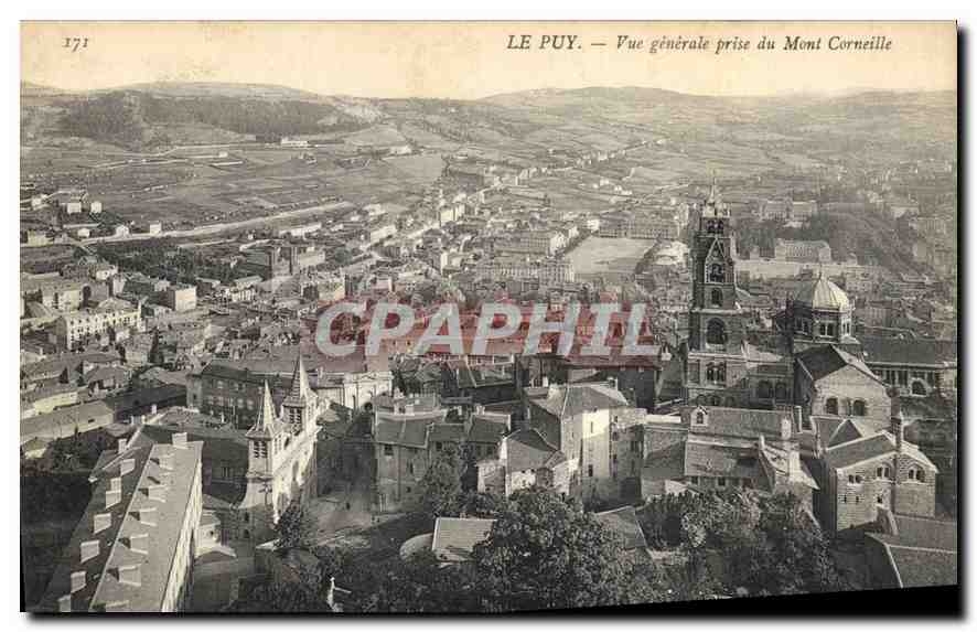 CPA Le Puy Vue generale prise du Mont Corneille