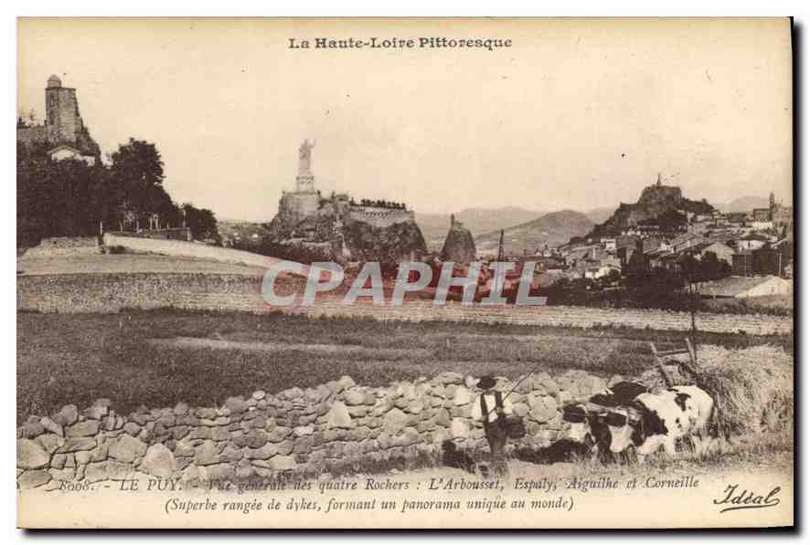 CPA La Haute Loire Pittoresque Le Puy Vue generale des quatre Rochers L'aRbousset Espaly Aiguilhe et