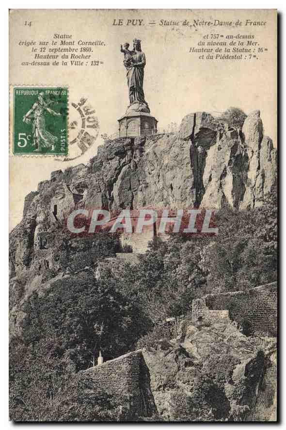 CPA Le Puy Statue de Notre Dame de France 