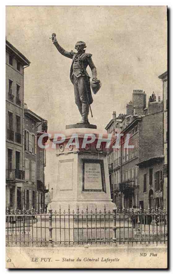 CPA Le Puy Statue du General Lafayette 