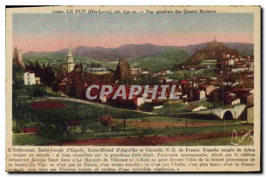 CPA Le Puy Hte Loire Vue generale des Quatre Rochers 