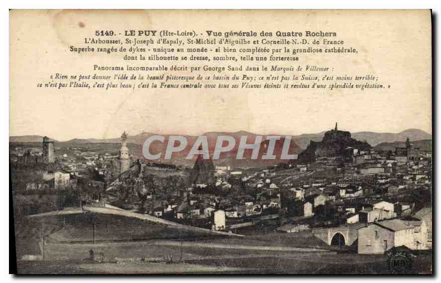 CPA Le Puy Hte Loire Vue generale des Quatre Rochers 
