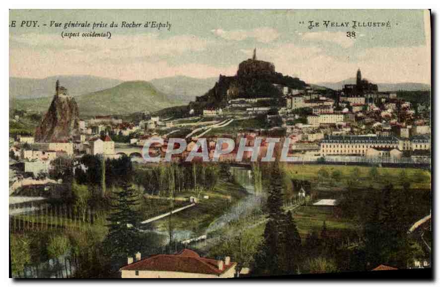 CPA Le Puy Vue generale prise du Rocher d'Espaly 
