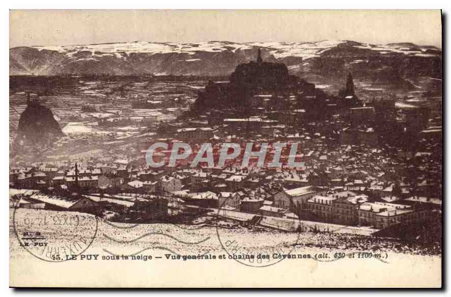 CPA Le Puy sous ta neige Vue generale et obaine des Cevannes 