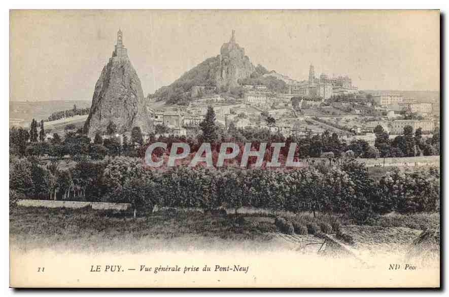 CPA Le Puy Vue generale prise du Pont Neuf