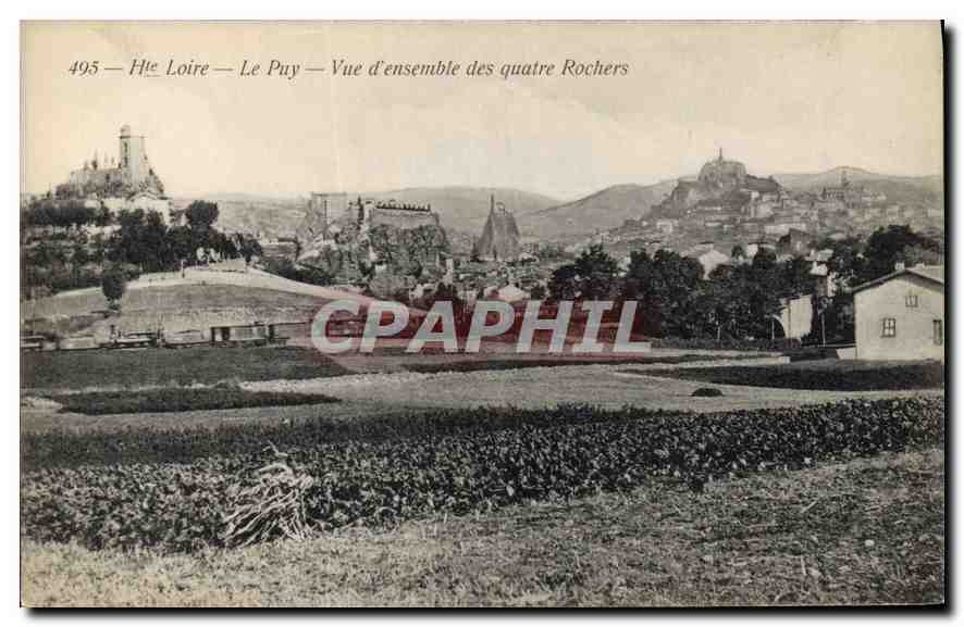 CPA Hte Loire Le Puy Vue d'ensemble des quatre Rochers 