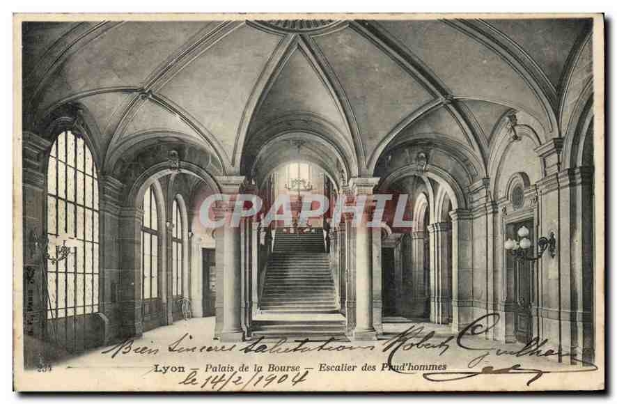 CPA Lyon Palais de la Bourse Escalier des Prud'hommes 