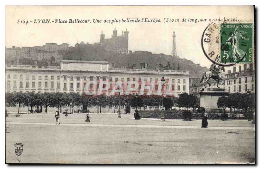 CPA Lyon Place Bellecour Une des plus belles de l'Europe 