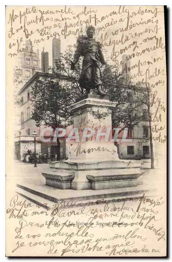 CPA Lyon La Statue du Sergent Blandan