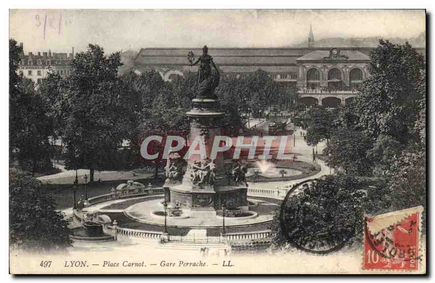 CPA Lyon Place Carnot Gare Perrache 