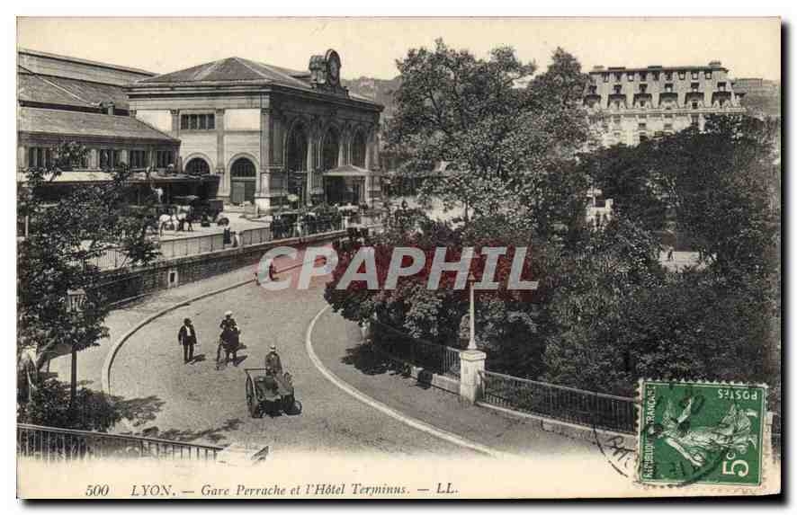CPA Lyon Gare Perracbe Terminus 