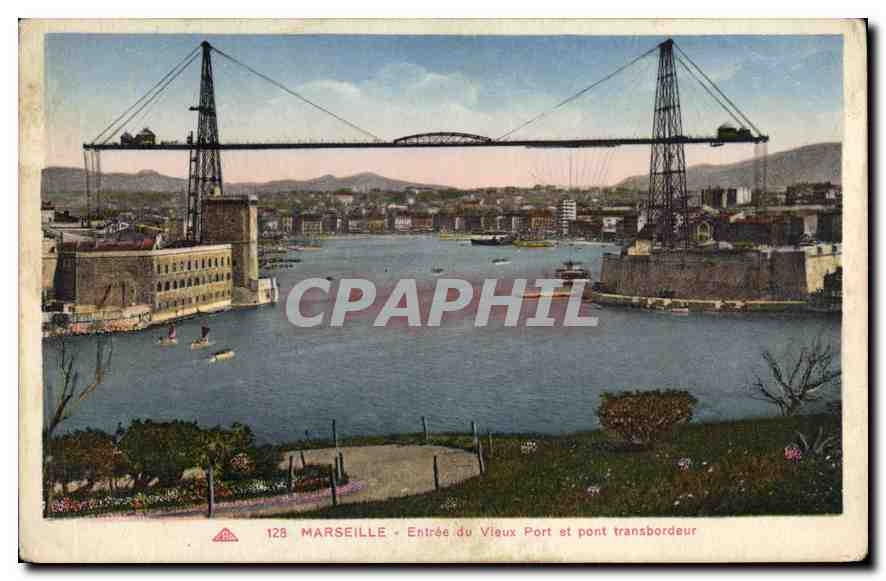 CPA Marseille Entree du Vieux Port et Pont Transbordeur 