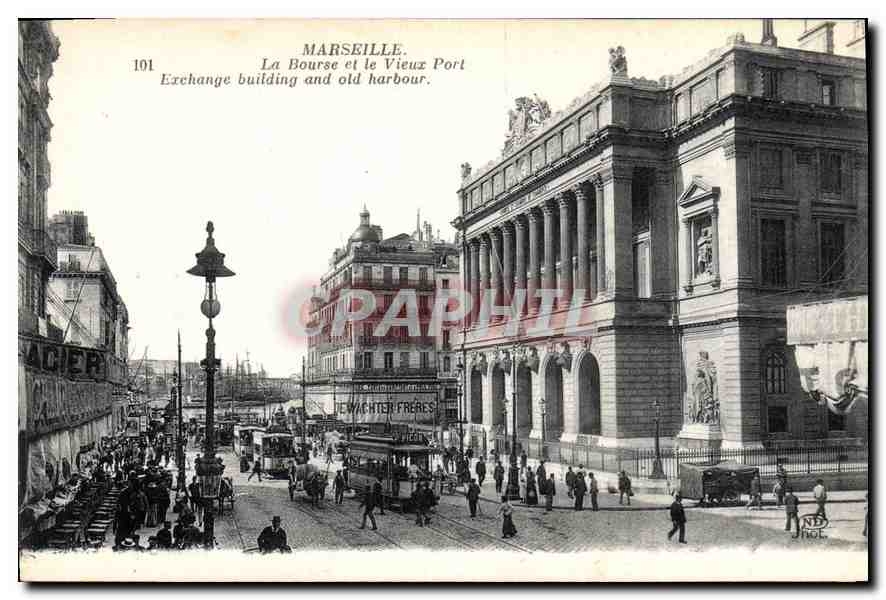 CPA Marseille La Bourse et le Vieux Port