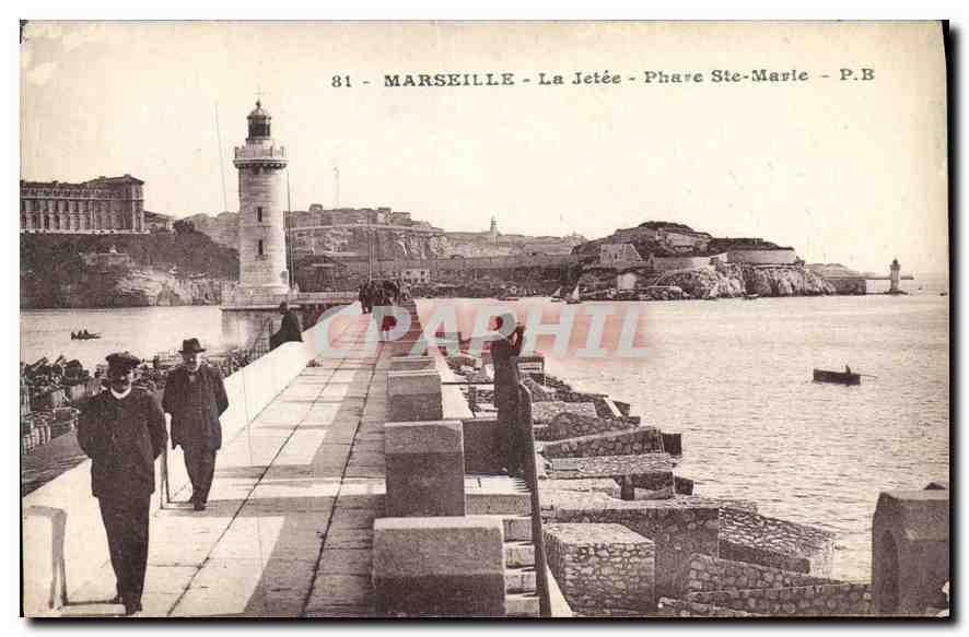 CPA Marseille La Jetee Phare Ste Marie 