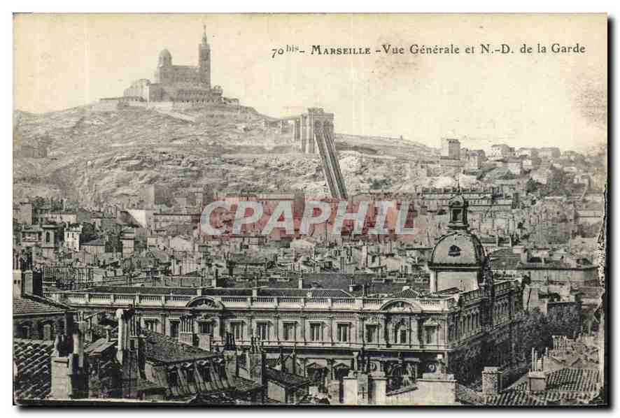 CPA Marseille Vue generale et N D de la Garde 