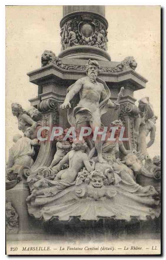 CPA Marseille La Fontaine Cantini detail Le Rhone 