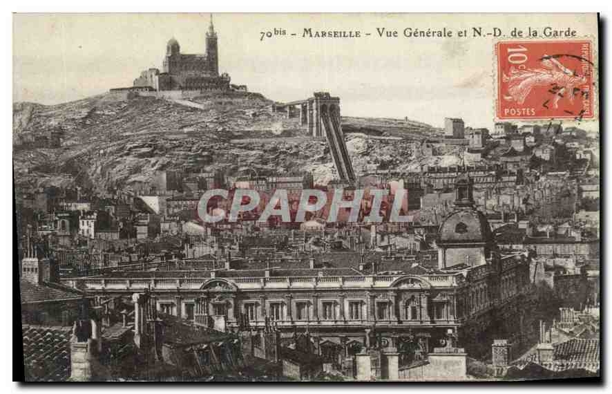 CPA Marseille Vue generale et N D de la Garde 
