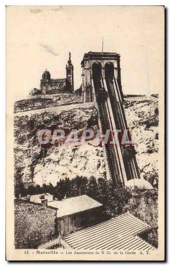CPA Marseille Les Ascenseurs de N D de la Garde 