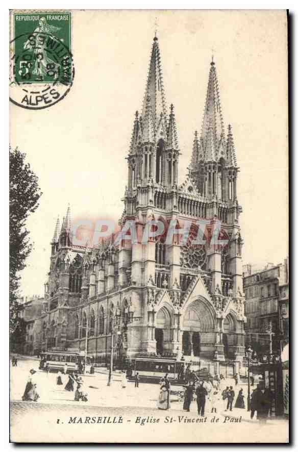 CPA Marseille Eglise St Vincent de Paul 