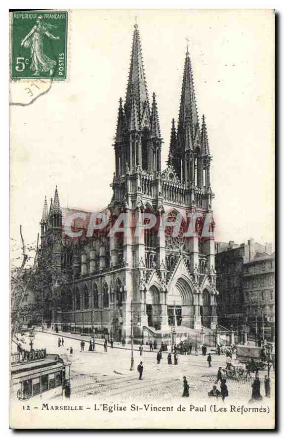CPA Marseille L'Eglise St Vincent de Paul Les Reformes