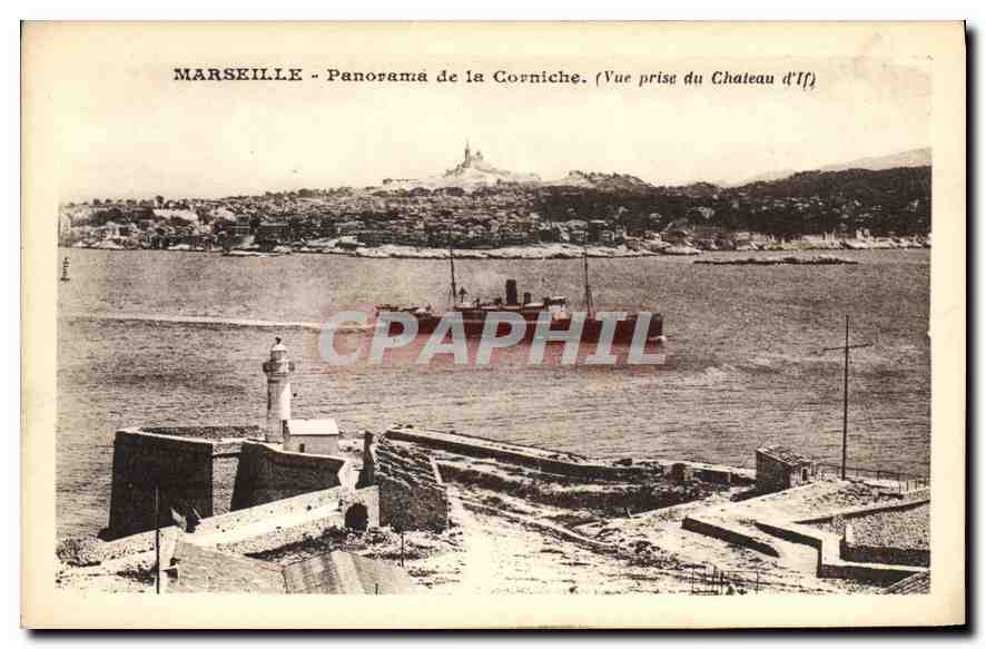 CPA Marseille Panorama de la Corniche Vue prise du Chateau d'lf