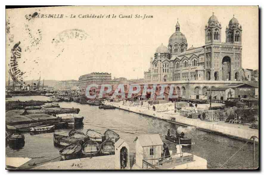 CPA Marseille La Cathedrale et le Canal St Jean 