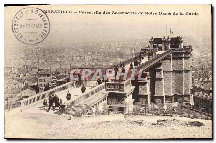 CPA Marseille Passerelle des Ascenseurs de Notre Dame de la Garde 