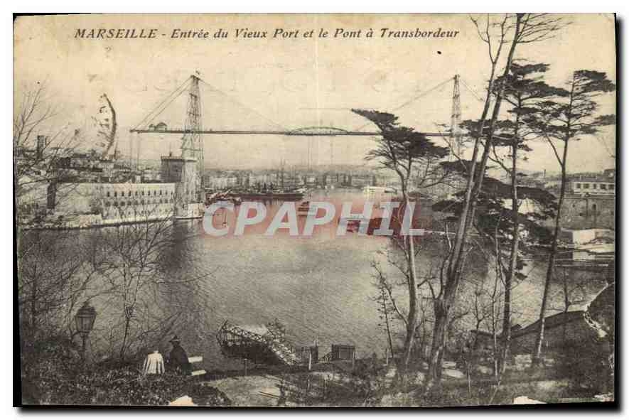 CPA Marseille Entree du Vieux Port et le Pont a Transbordeur 