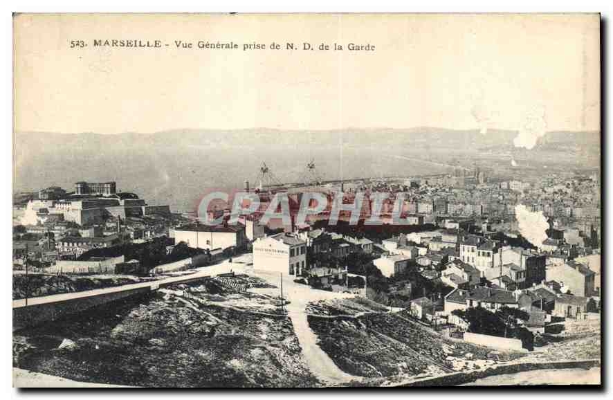 CPA Marseille Vue Generale prise de Notre Dame de la Garde