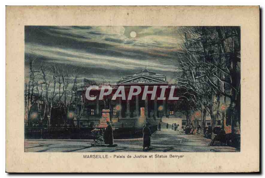 CPA Marseille Palais de Justice et Statue Berryer 