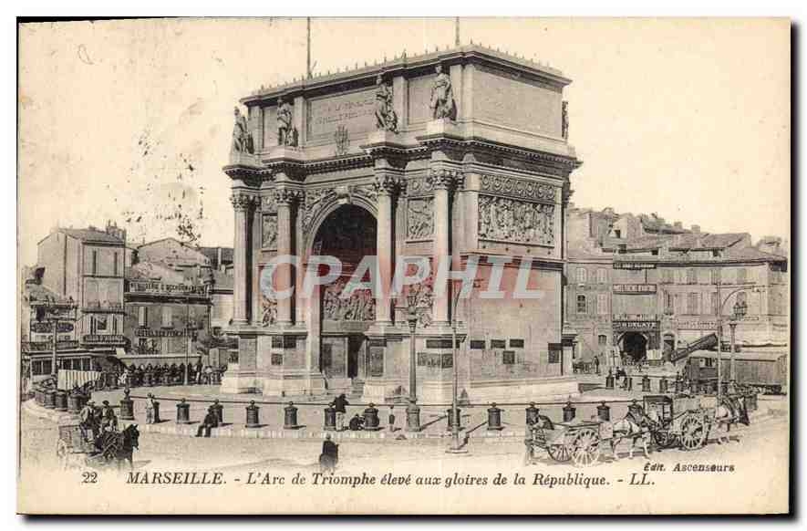 CPA Marseille L'Arc de Triomphe eleve aux gloires de la Republique 