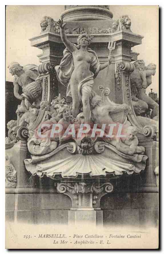 CPA Marseille Place Castellane Fontaine Cantini La Mer Amphitrite 