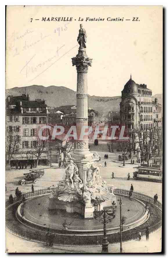 CPA Marseille Place Castellane Fontaine Cantini 